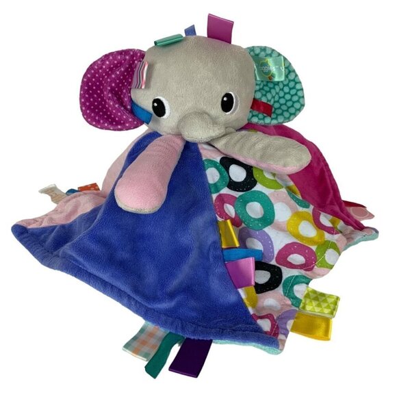 Bright Starts Taggies Elephant Plush Lovey Security Blanket Soft Baby Soother - Picture 1 of 8